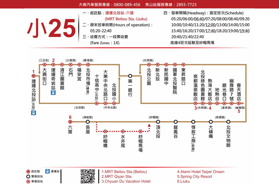 S25 Bus route plan